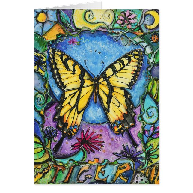 PMACarlson Tiger Butterfly Card (Front)