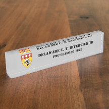 PMC DESK NAMEPLATE w/PMC Seal (BLK TEXT)