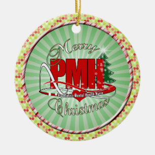 PMH Psychiatric-Mental Health Nurse CHRISTMAS Ceramic Tree Decoration