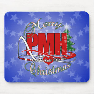 PMH Psychiatric-Mental Health Nurse CHRISTMAS Mouse Mat