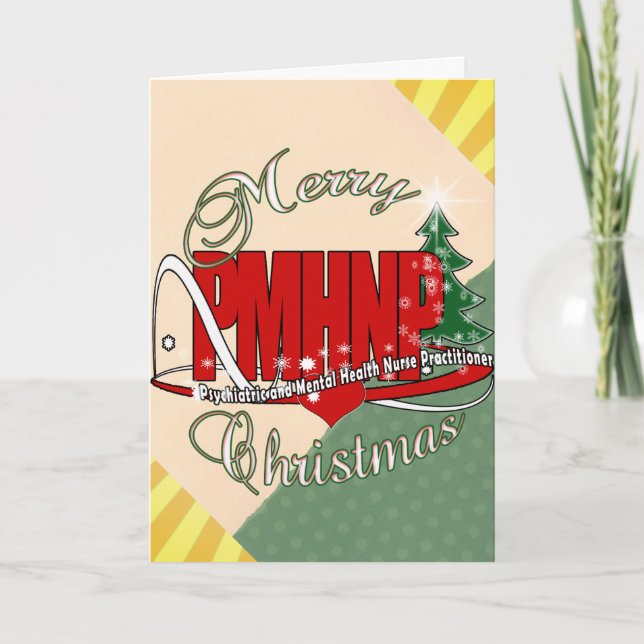 PMHNP CHRISTMAS Psychiatric  Mental Health Nurse Holiday Card (Front)