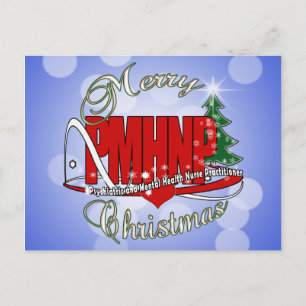 PMHNP CHRISTMAS Psychiatric Mental Health Nurse Holiday Postcard