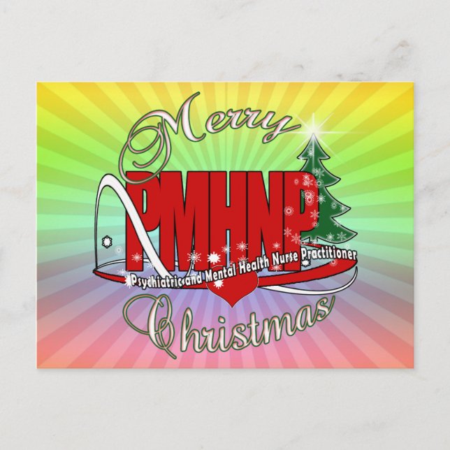 PMHNP CHRISTMAS Psychiatric  Mental Health Nurse Holiday Postcard (Front)