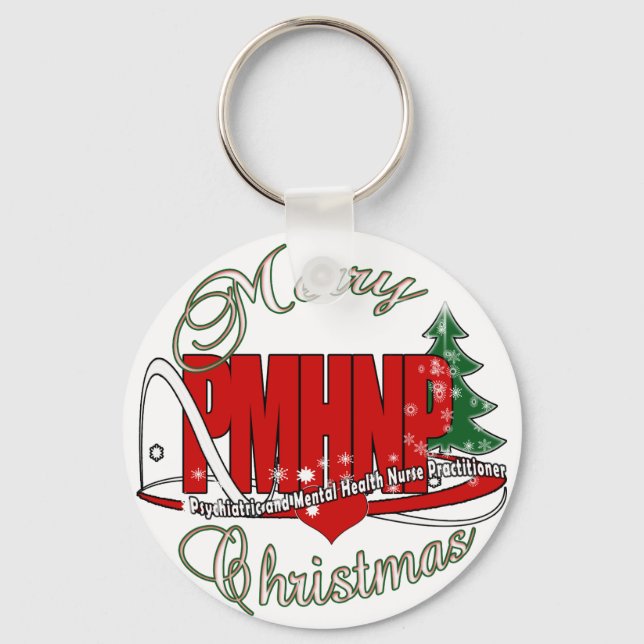 PMHNP CHRISTMAS Psychiatric  Mental Health Nurse Key Ring (Front)