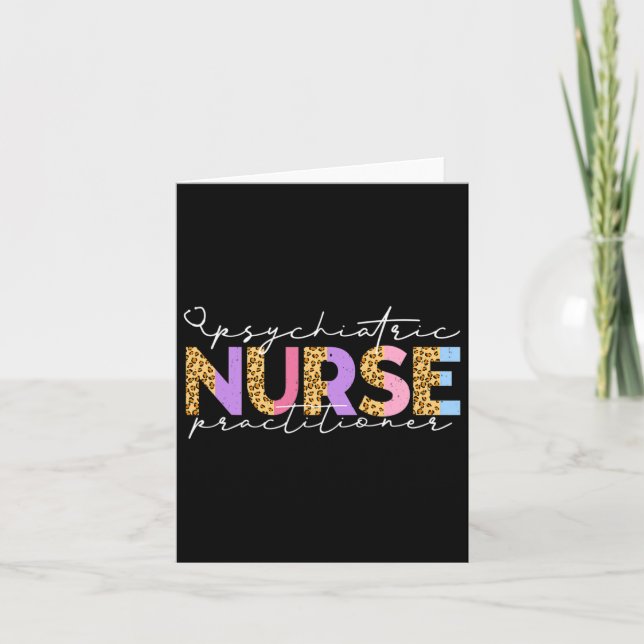 Pmhnp Cute Psychiatric Nurse Practitioner Leopard  Card (Front)