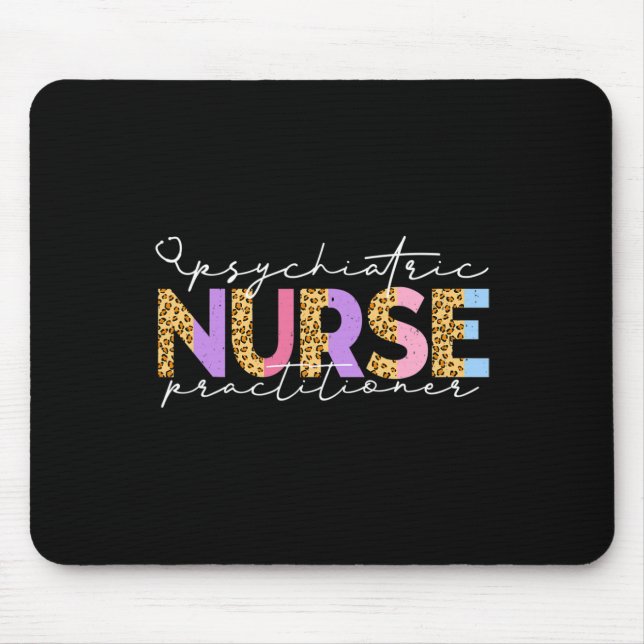 Pmhnp Cute Psychiatric Nurse Practitioner Leopard  Mouse Mat (Front)