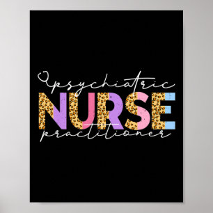 Pmhnp Cute Psychiatric Nurse Practitioner Leopard Poster