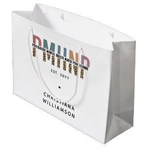 PMHNP Leopard Print Psychiatric Mental Health NP Large Gift Bag