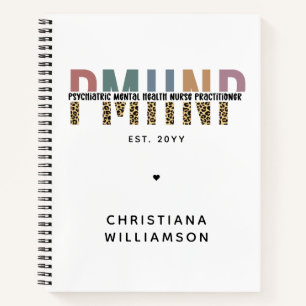 PMHNP Leopard Print Psychiatric Mental Health NP Notebook