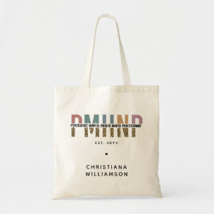 PMHNP Leopard Print Psychiatric Mental Health NP Tote Bag