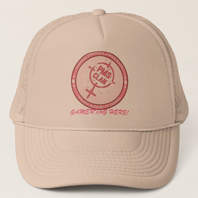 PMS Hat- Pink Logo 2 Trucker Hat (Front)