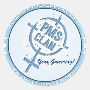 PMS Sticker- Blue Logo 2 Classic Round Sticker