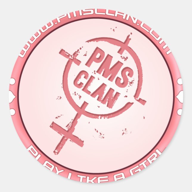 PMS Sticker- Pink Logo 2 Classic Round Sticker (Front)