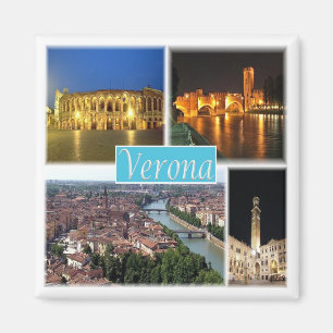 PMT003 VERONA - Mosaic - Piedmont - Italy - Fridge Magnet