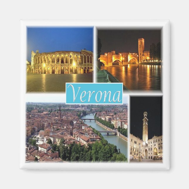 PMT003 VERONA - Mosaic - Piedmont - Italy - Fridge Magnet (Front)