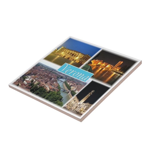 PMT003 VERONA, Mosaic, Piedmont, Italy, Tile (Side)