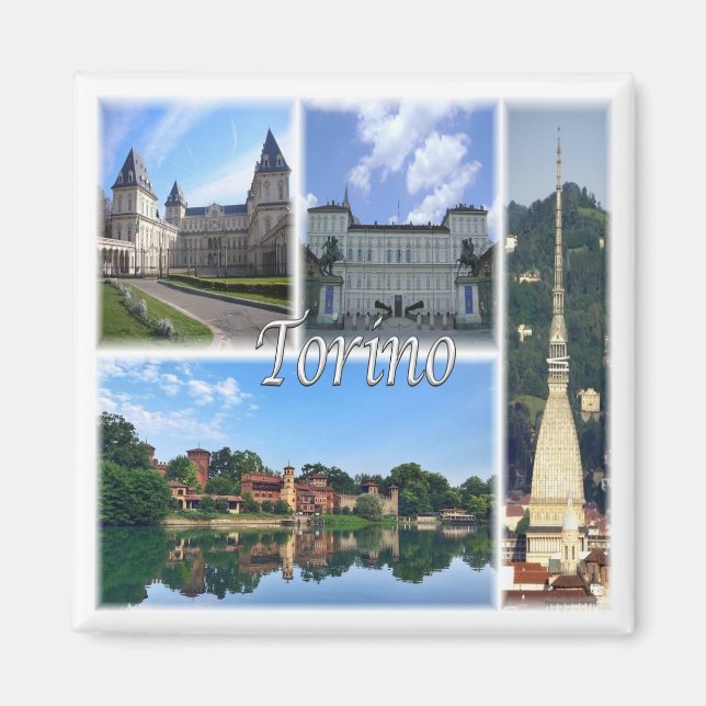 PMT004 TURIN - Mosaic - Piedmont - Italy - Fridge Magnet (Front)