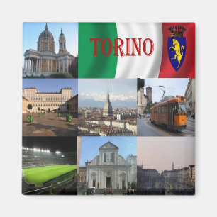 PMT012 TURIN, Mosaic, Piedmont, Italy, Fridge Magnet