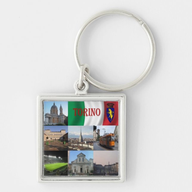 PMT012 TURIN, Mosaic, Piedmont, Italy, Key Ring (Front)