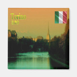PMT014 TURIN River Po Piedmont, Italy, Fridge Magnet