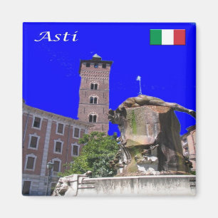 PMT027 ASTI Troyana Tower, Italy, Fridge Magnet