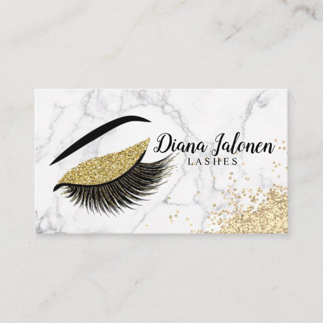 PMU Microblading Artist Sparkling Silver Gold Business Card (Front)