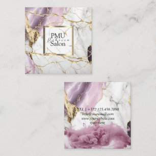 PMU Salon Colourful Typography Modern permanent Square Business Card