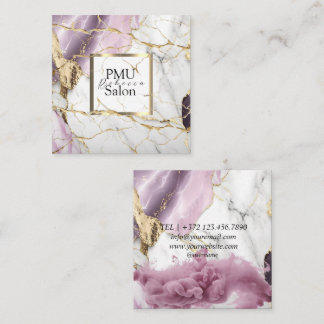 PMU Salon Colourful Typography Modern permanent Square Business Card