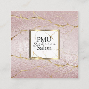 PMU Salon Colourful Typography Modern permanent Square Business Card