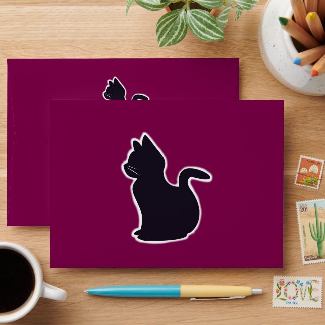 PN 47 Black Cat Silhoutte Envelope (Desk)