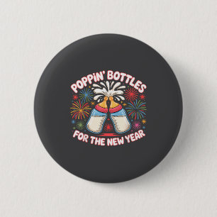 Pn Bottles For The New Year Funny Baby Milk Toast  6 Cm Round Badge