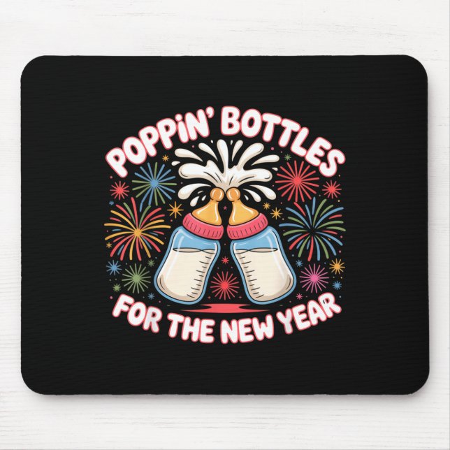 Pn Bottles For The New Year Funny Baby Milk Toast  Mouse Mat (Front)