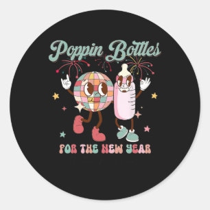 Pn Bottles For The New Year, Mother Baby Nurse  Classic Round Sticker
