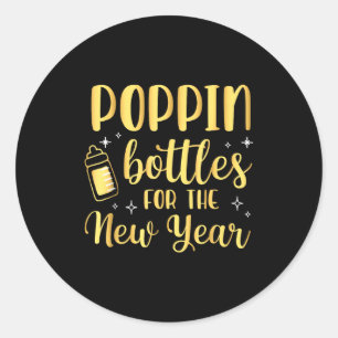 Pn Bottles For The New Year Pregnancy Announcement Classic Round Sticker