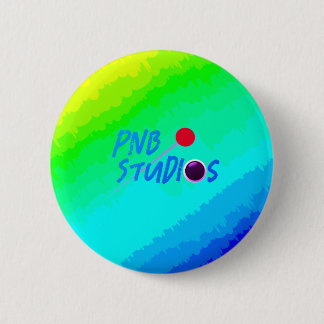 PNB Studios Logo - Wavy Rainbow Background pin/ 6 Cm Round Badge