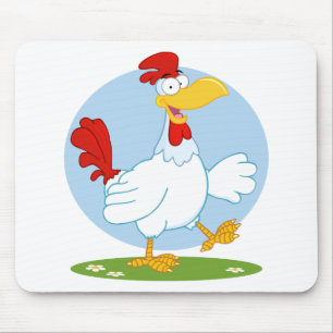 png_white-chicken CARTOON HEN CHICKEN FARM ANIMAL Mouse Mat