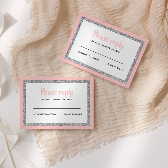 Pnk and Silver Bat Mitzvah Reply RSVP Card (Creator Uploaded)