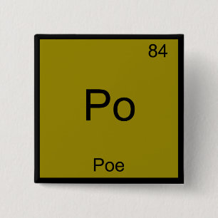 Po - Poe Funny Chemistry Element Symbol T-Shirt 15 Cm Square Badge