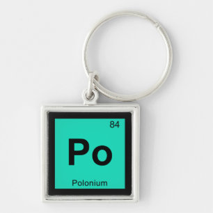 Po - Polonium Chemistry Periodic Table Symbol Key Ring
