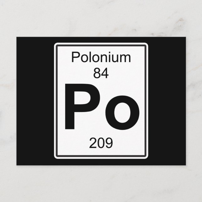 Po - Polonium Postcard (Front)