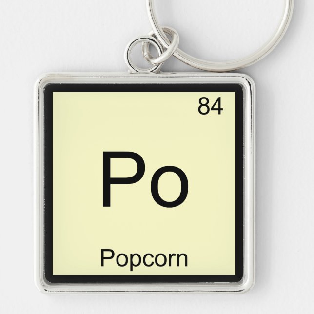 Po - Popcorn Funny Chemistry Element Symbol Tee Key Ring (Front)
