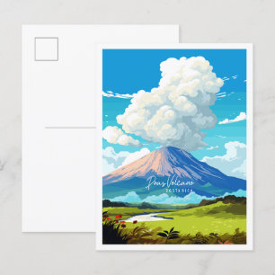 Poas Volcano Costa Rica vintage travel Postcard
