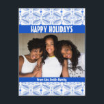 Poblanos Tile Pattern CUSTOM PHOTO Holiday Postcard<br><div class="desc">Customise this card by adding your own photo and text over the cute background. Check my shop for more colours and designs or let me know if you'd like something custom. Thanks for shopping with me!</div>