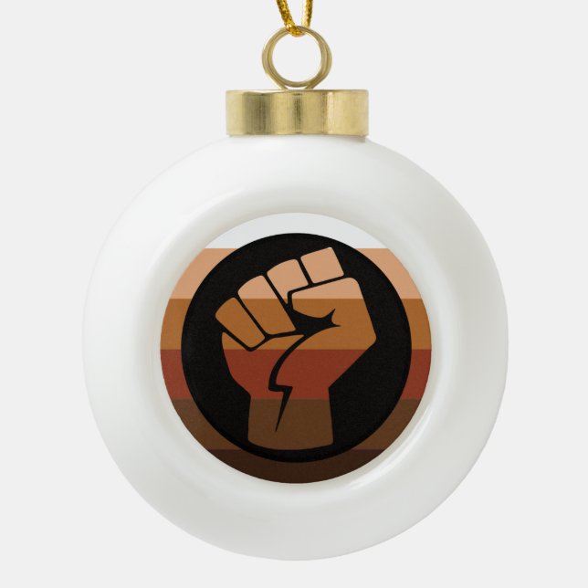 POC Pride Flag Ceramic Ball Christmas Ornament (Front)
