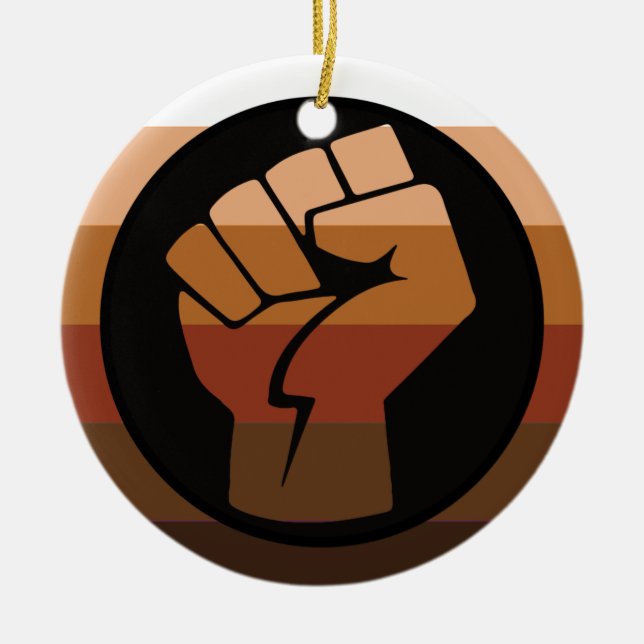 POC Pride Flag Ceramic Tree Decoration (Front)
