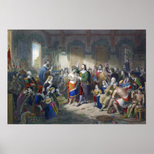 Pocahontas Marriage To John Rolfe Henry Brueckner Poster