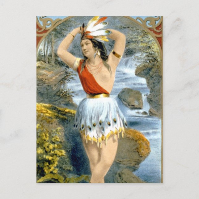 Pocahontas Native American Maiden Vintage Ad Postcard (Front)