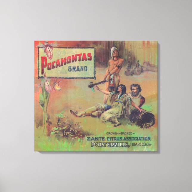 Pocahontas Orange LabelPorterville, CA Canvas Print (Front)