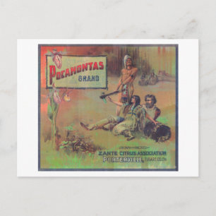 Pocahontas Orange LabelPorterville, CA Postcard