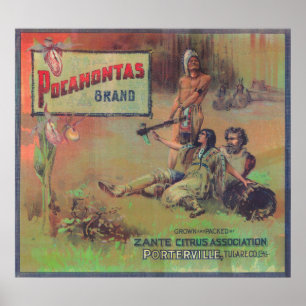 Pocahontas Orange LabelPorterville, CA Poster